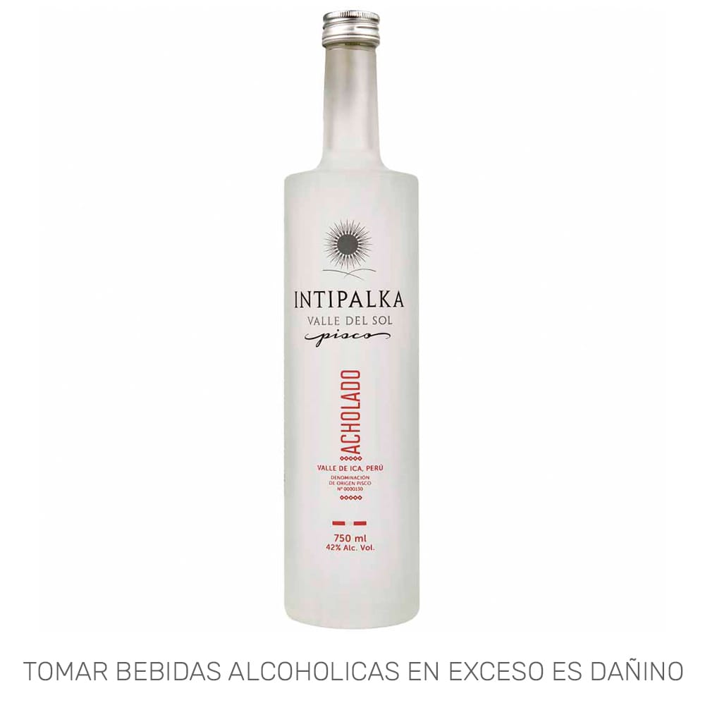 Pisco INTIPALKA VALLE DEL SOL Puro Acholado Botella 750ml