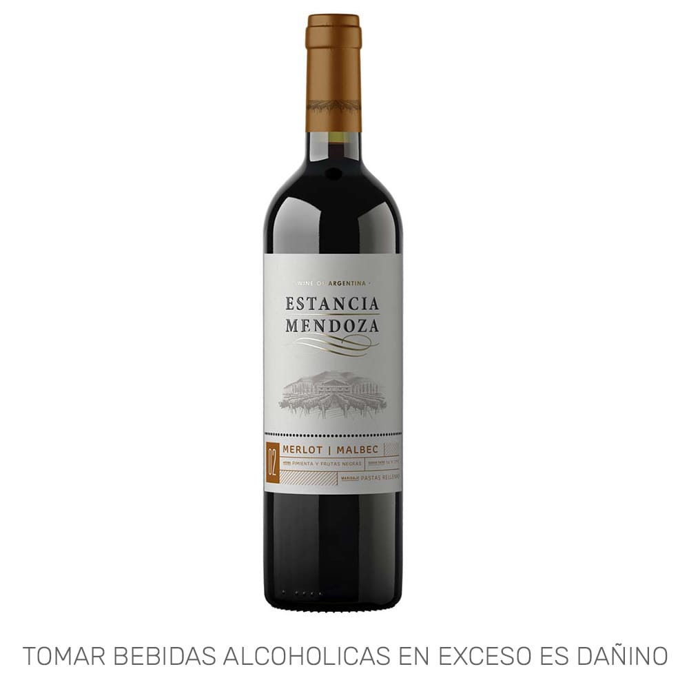 Vino ESTANCIA MENDOZA Merlot Malbec Bivarietal Botella 750ml