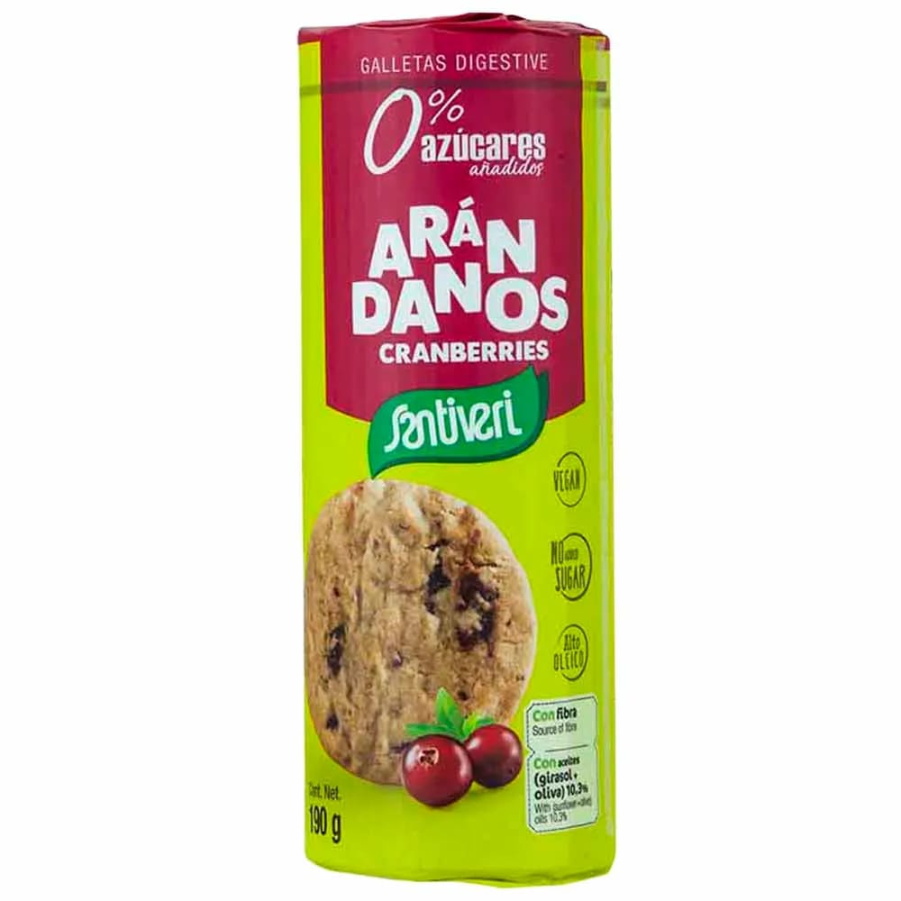 Galletas SANTIVERI Arándanos 0% Azúcar Bolsa 190g