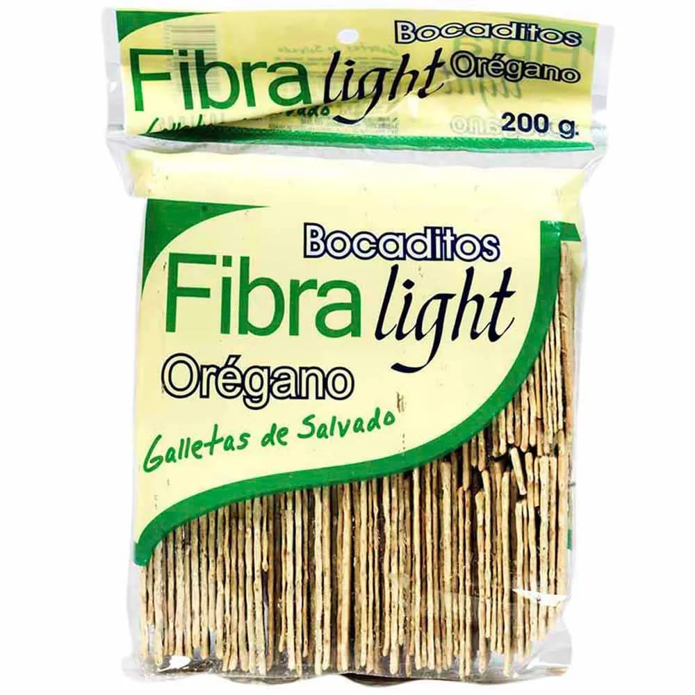 Galletas Integrales FIBRA LIGHT Bocaditos de Salvado con Orégano Paquete 200g