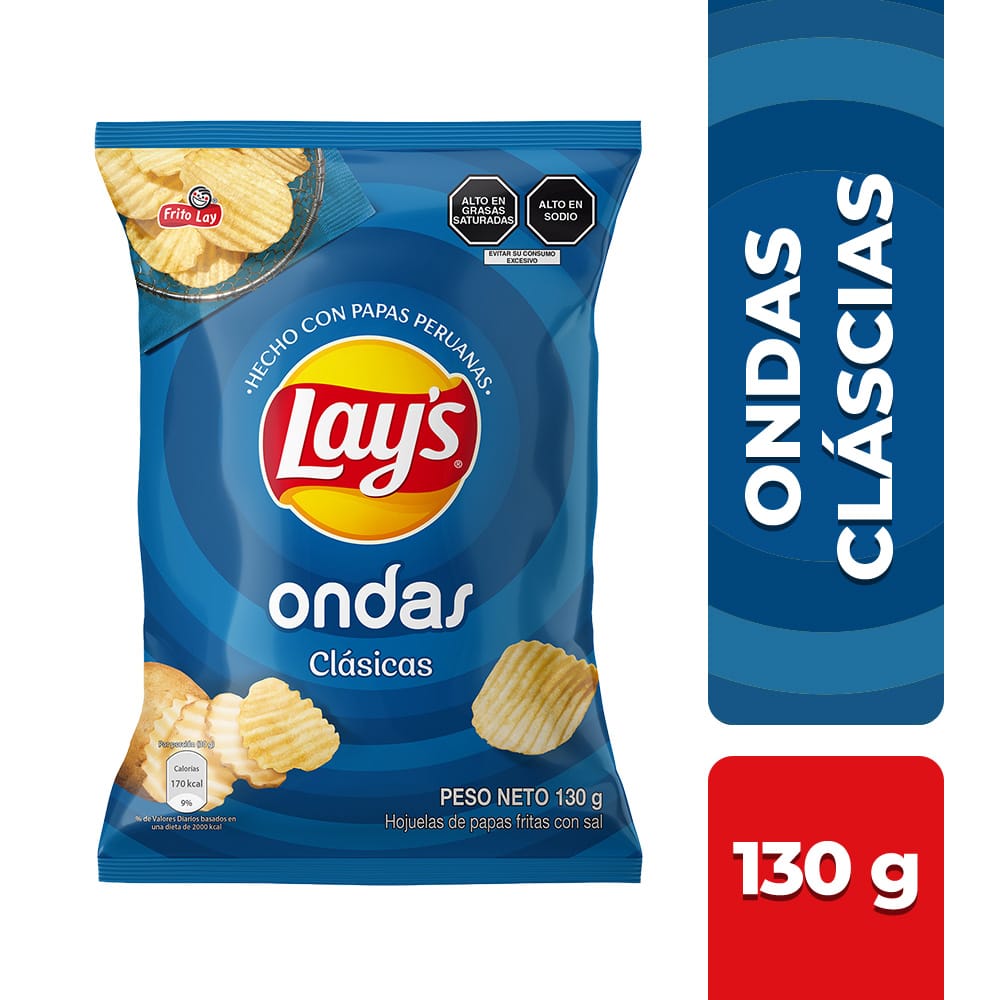 Papas Fritas LAY'S Ondas Sal Bolsa 130g