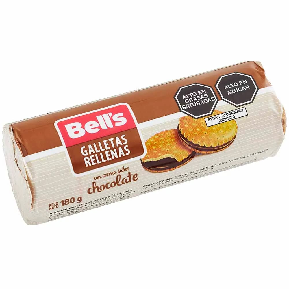 Galletas Rellenas con Crema sabor a Chocolate BELL'S Paquete 180g