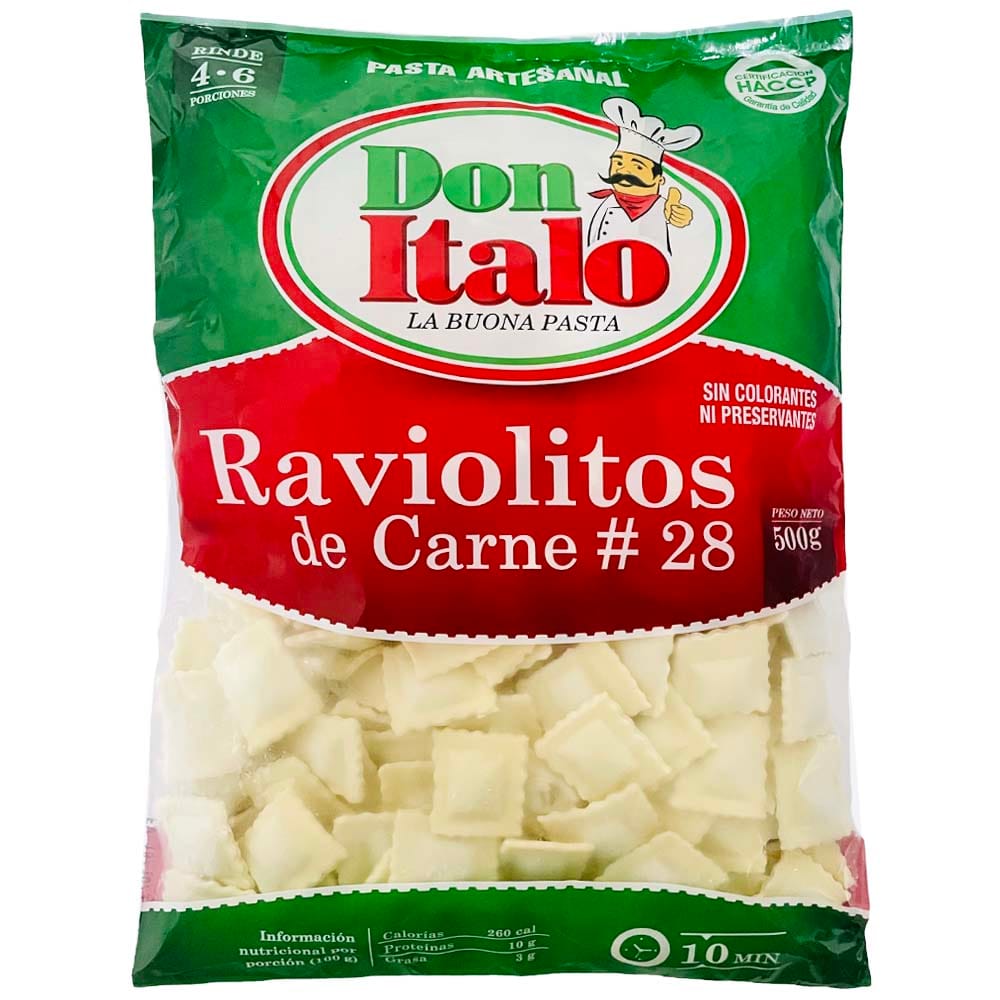 Raviolitos DON ITALO de Carne Bandeja 500g