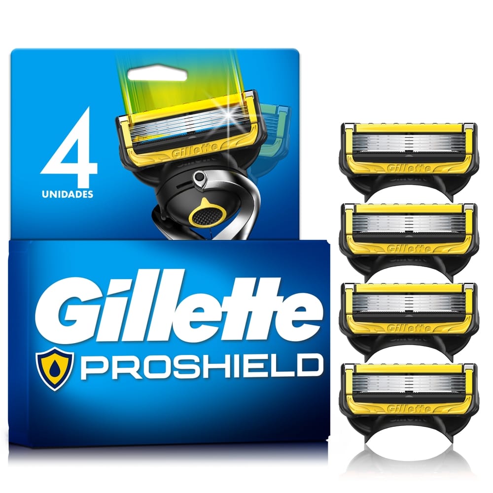 Repuestos para Máquina de Afeitar GILLETTE Proshield con 5 Cuchillas Blíster 4un