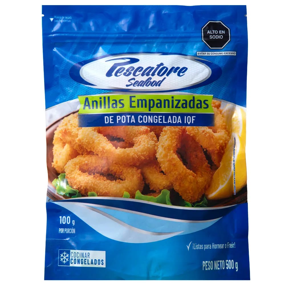Anillas Calamar Empanizadas PESCATORE Bolsa 500g