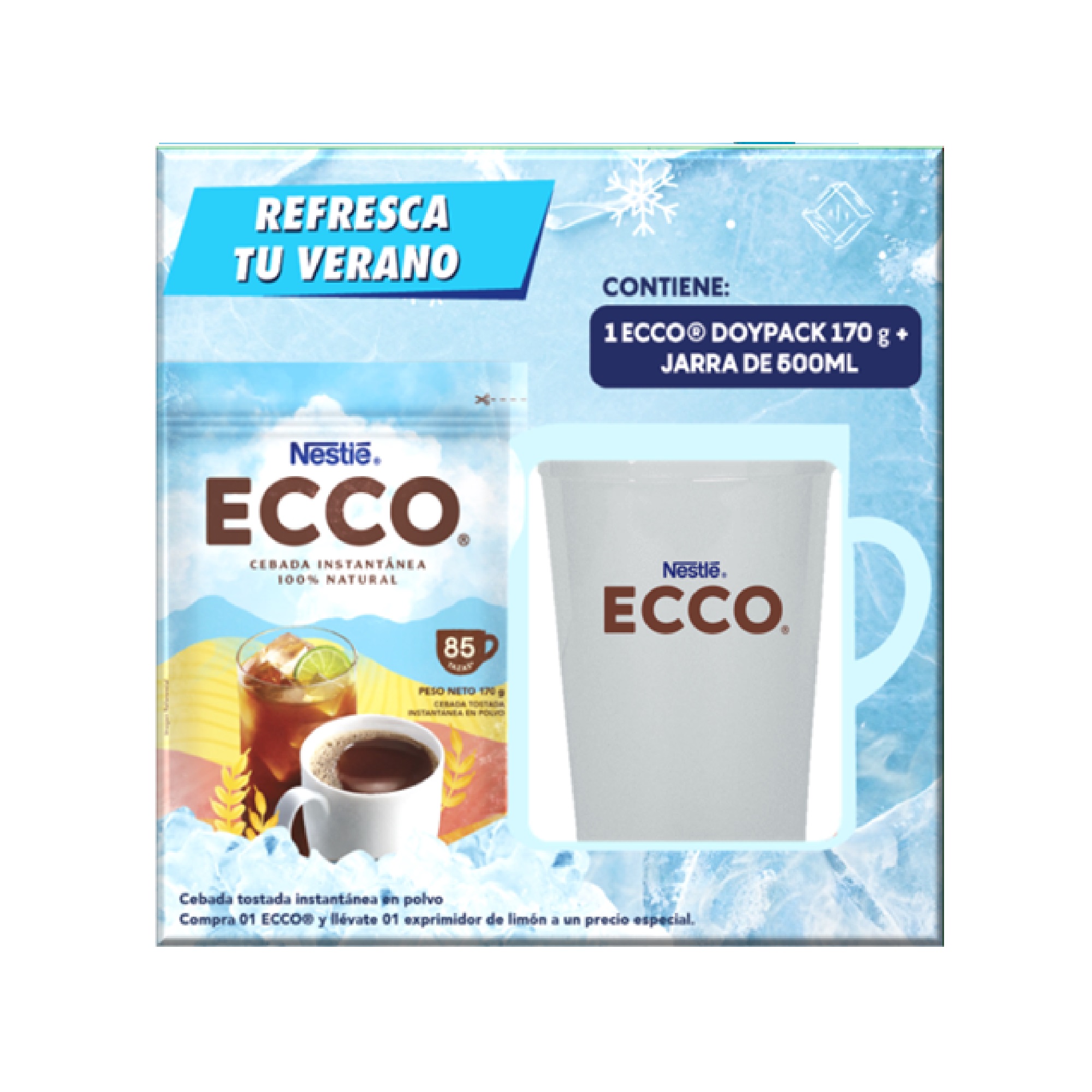 Cebada Instantánea ECCO Doypack 170g + Jarra 500ml