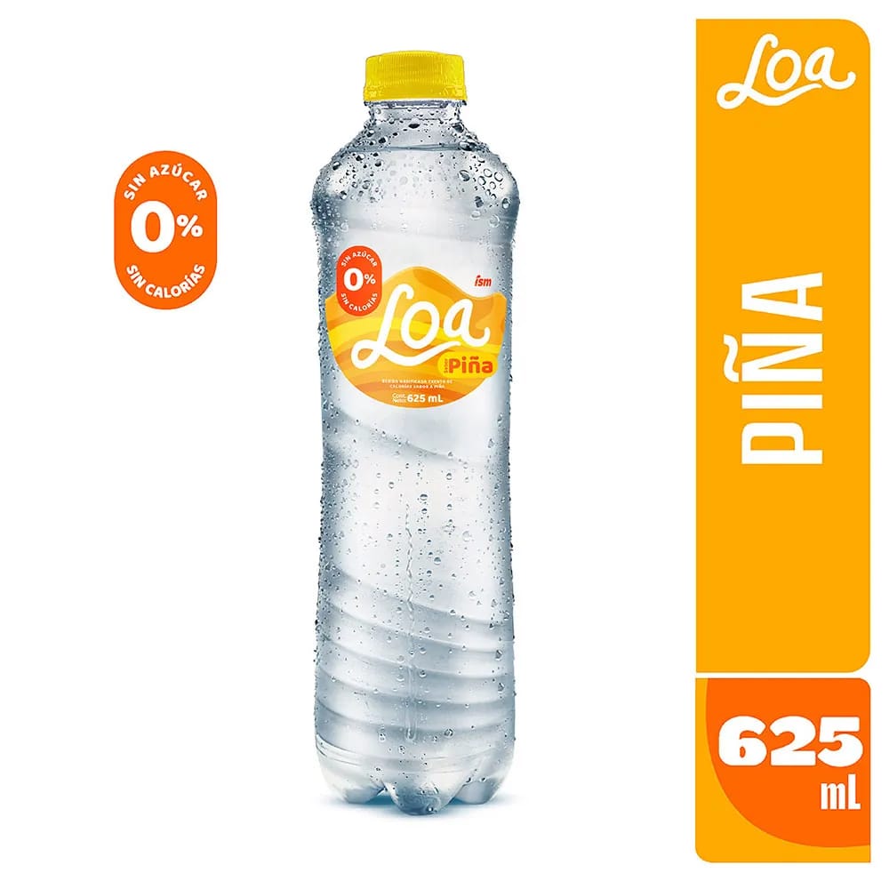 Agua Ligera Saborizada LOA de Piña Botella 625ml