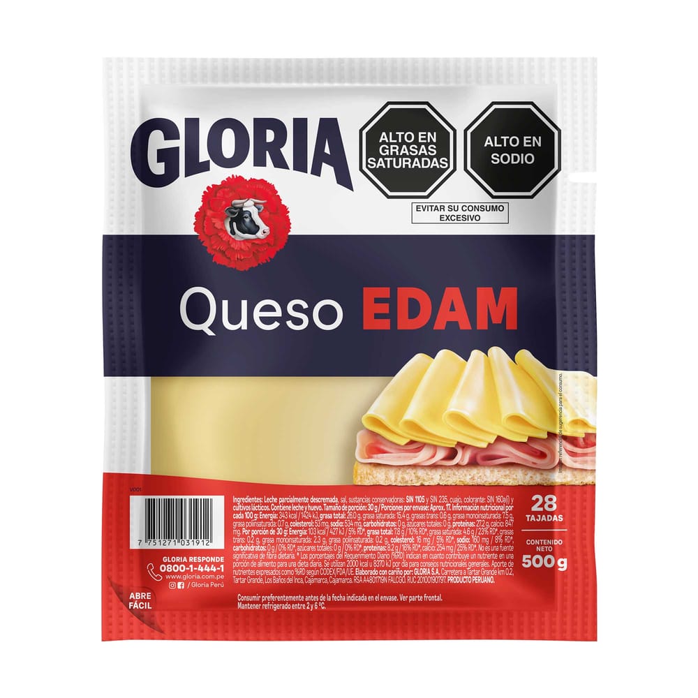Queso Edam GLORIA Paquete 500g