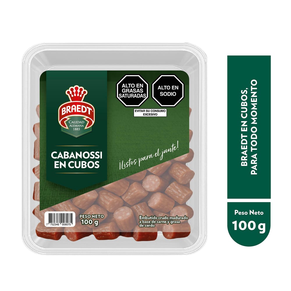 Cabanossi en Cubos BRAEDT Bandeja 100g