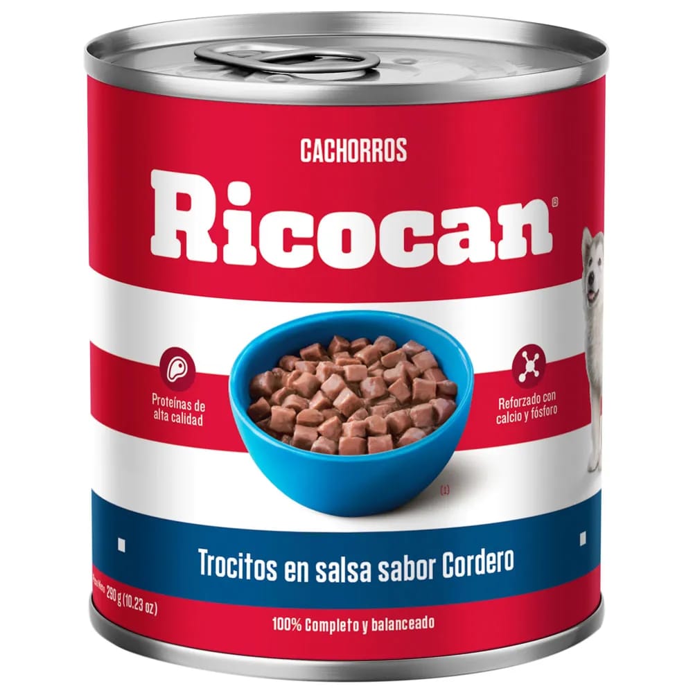 Alimento Húmedo para Perro RICOCAN Cachorro Sabor Cordero Lata 290g