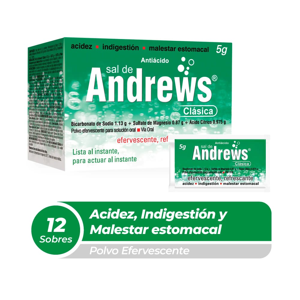 Antiácido SAL DE ANDREWS Polvo Efervecente Caja 12un