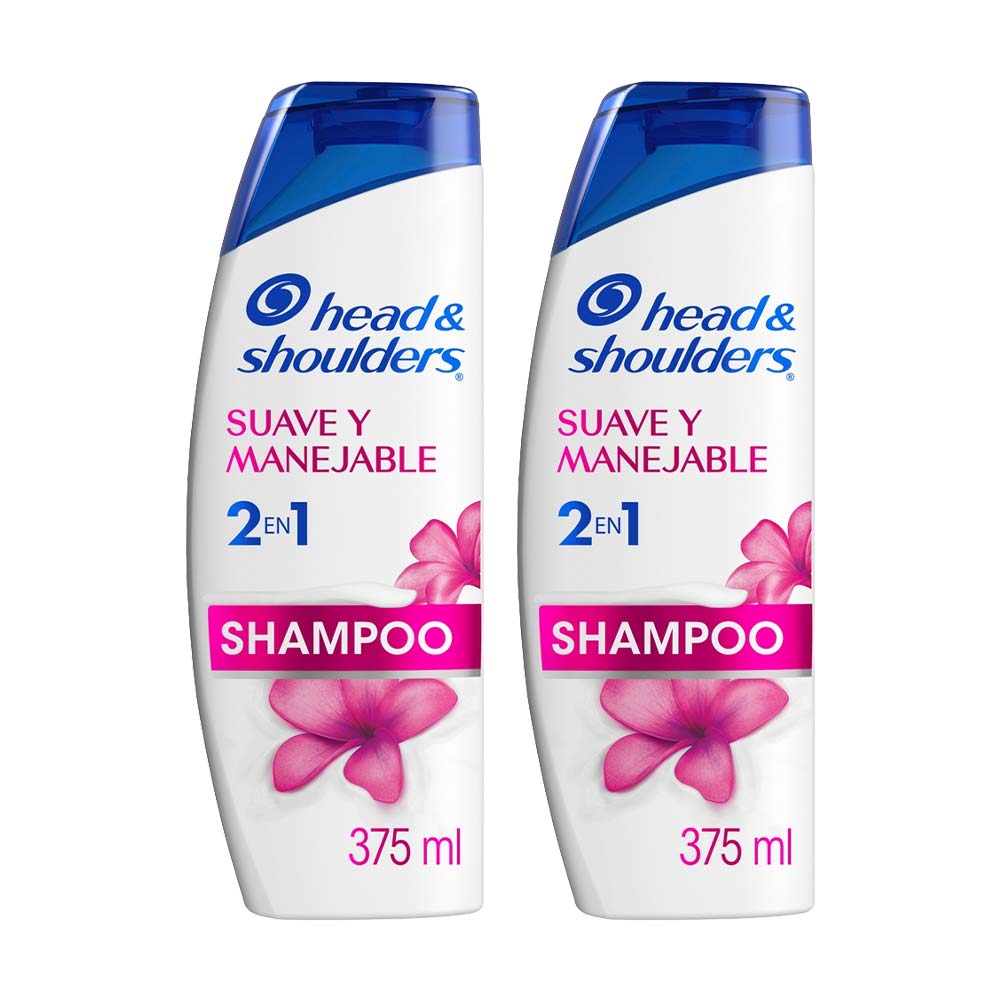 Pack Shampoo H&S Suave y Manejable 2en1 Frasco 375ml x 2un
