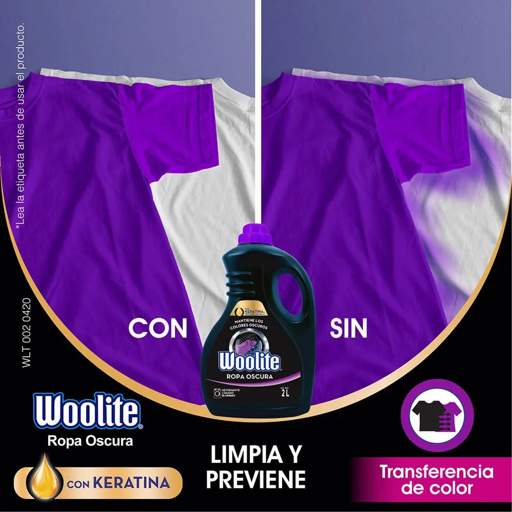 Detergente Líquido WOOLITE Ropa Oscura Doypack 1.8L