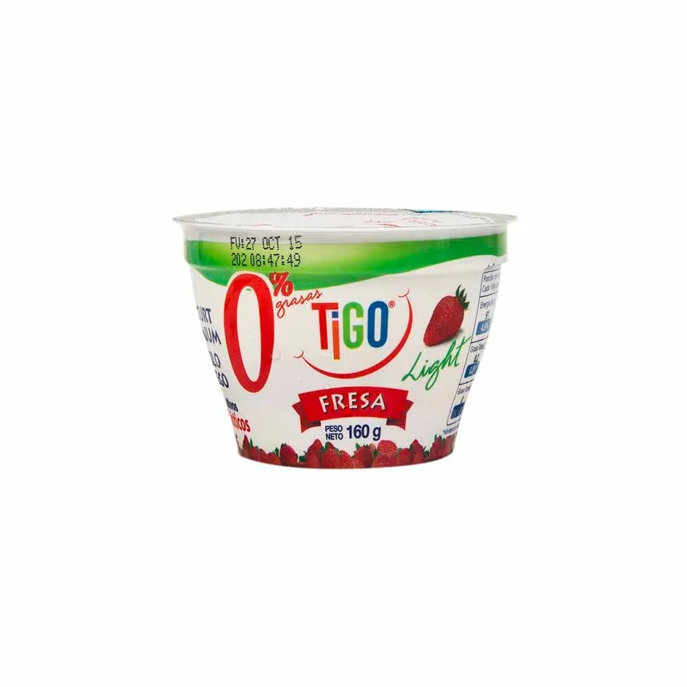 Yogurt TIGO Premium Estilo Griego Fresa Vaso 160g