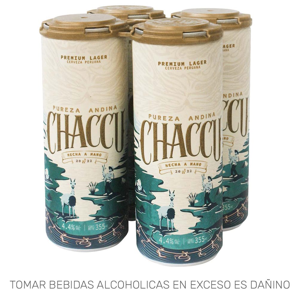 Cerveza CHACCU Lata 355ml Paquete 4un