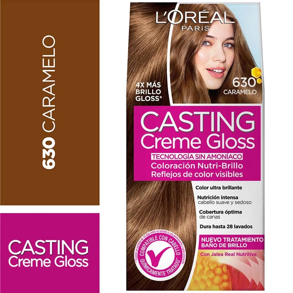 Tinte para Cabello L'ORÉAL Casting Creme Gloss 630 Caramelo Caja 1un