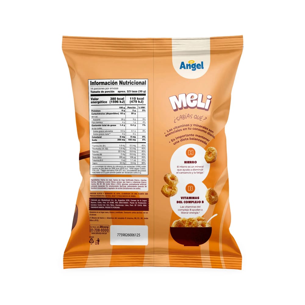 Cereal de Avena Maíz y Trigo ANGEL Meli Bolsa 420g