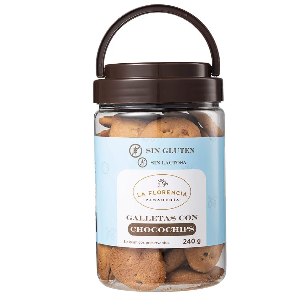 Galletas con Chocochips sin Gluten LA FLORENCIA Pote 240g