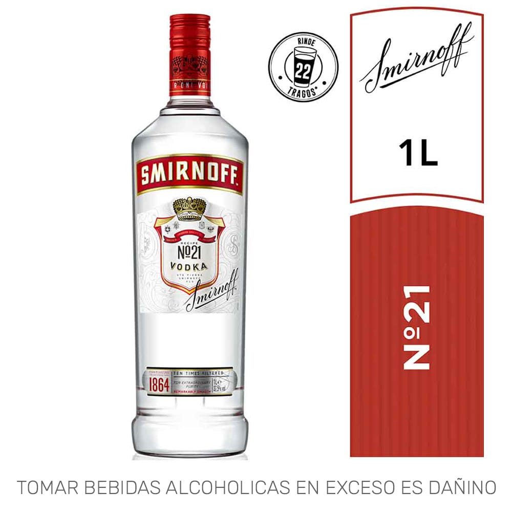Vodka SMIRNOFF Red Botella 1L