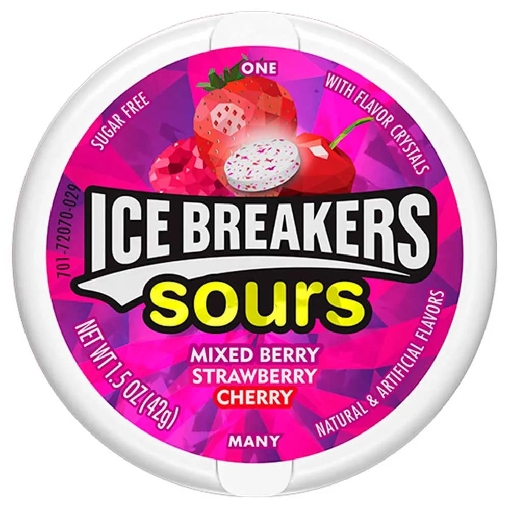 Caramelos ICE BREAKERS Berry Ácida sin Azúcar Pote 42g