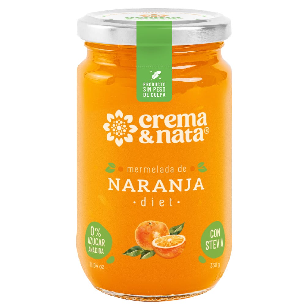 Mermelada de Naranja CREMA&NATA Diet sin Azúcar Frasco 330g