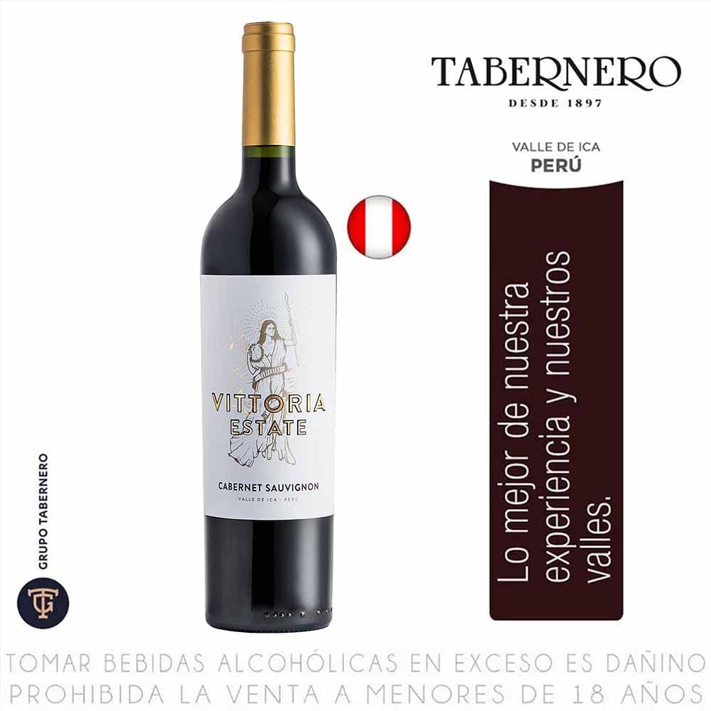 Vino Tinto TABERNERO Vittoria Cabernet Sauvignon Botella 750ml