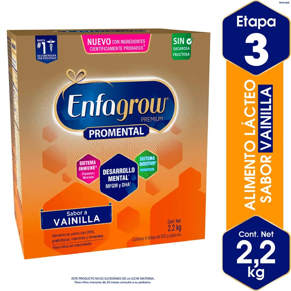 Fórmula Infantil ENFAGROW Premium Promental Sabor a Vainilla Caja 2.2Kg
