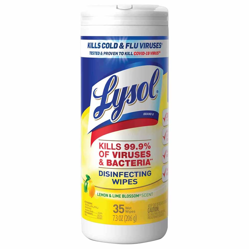 Toallitas Desinfectantes LYSOL Wipes Limón Pote 35un