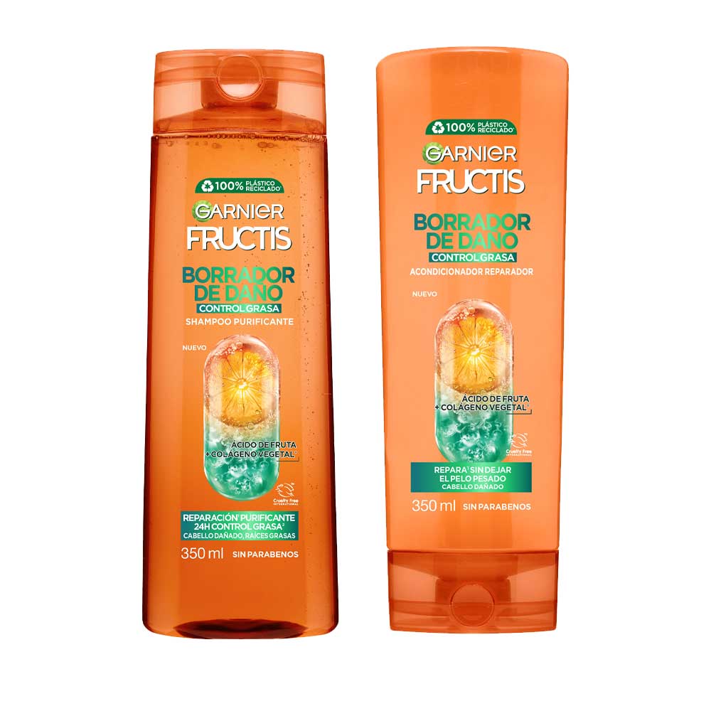 Pack FRUCTIS Shampoo Oil Control Frasco 350ml + Acondicionador Oil Control Frasco 350ml