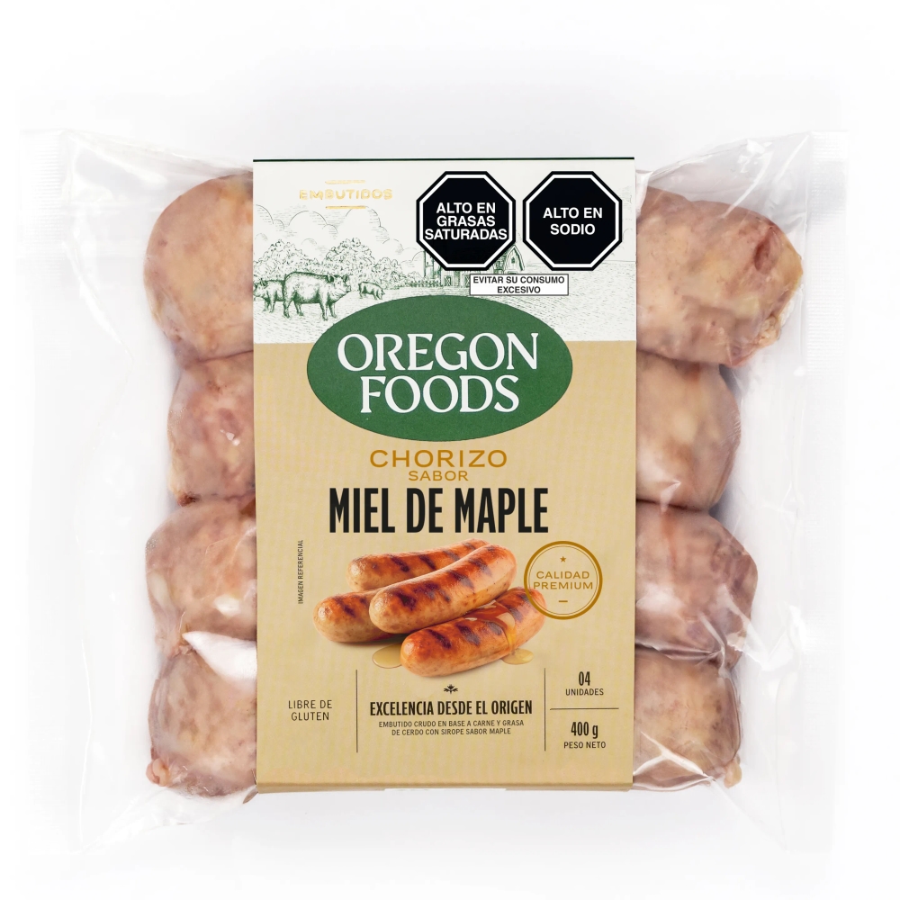 Chorizo Miel de Maple OREGON FOODS Bolsa 400g