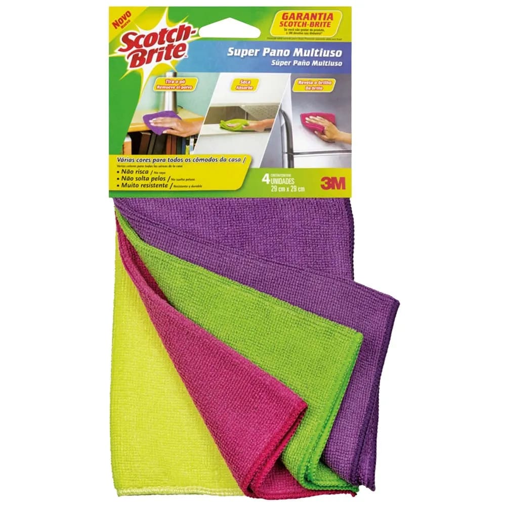 Paño Microfibra Multiusos SCOTCH-BRITE Paquete 4un
