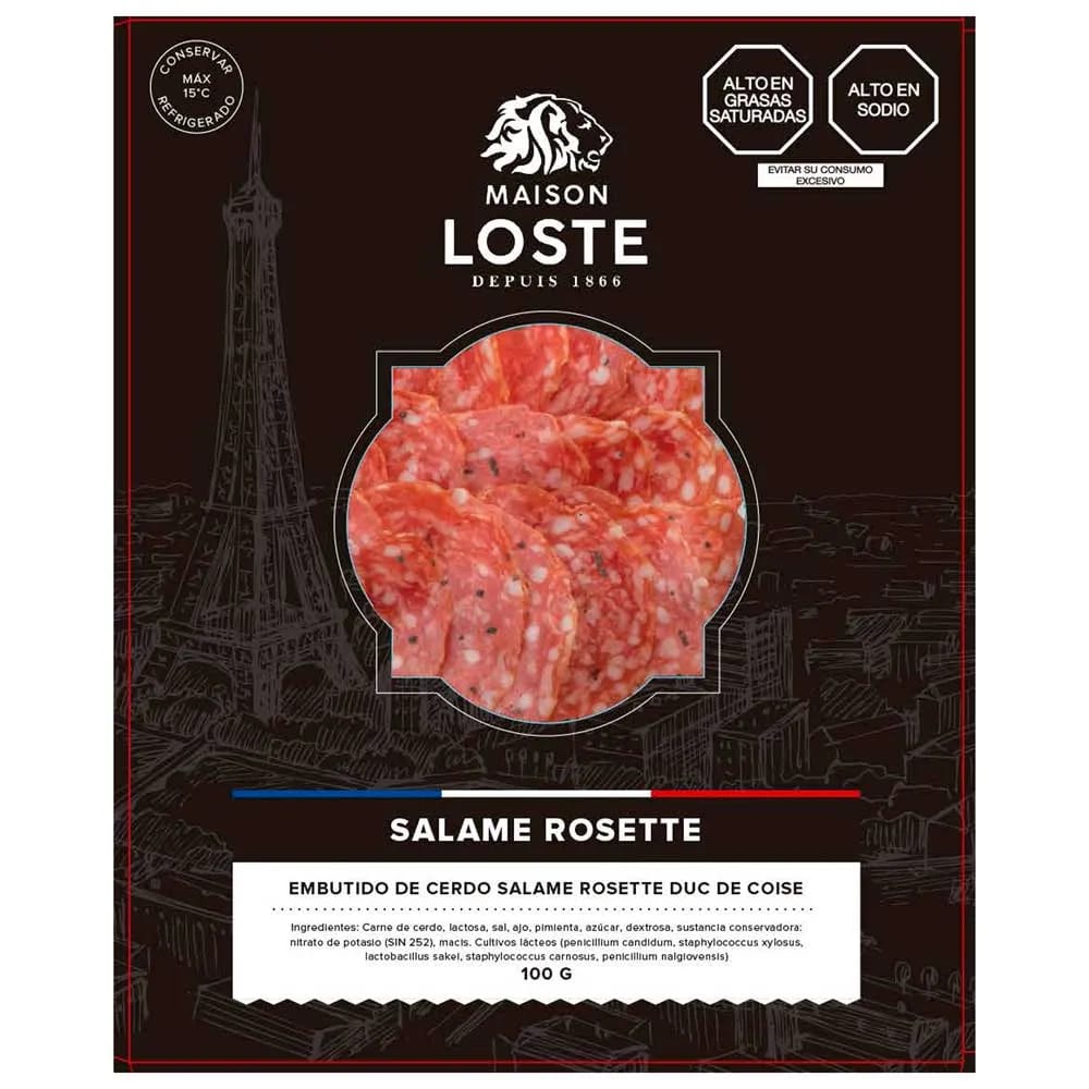 Embutido de Cerdo Salame Rosette Duc De Coise MAISON LOSTE Paquete 100g