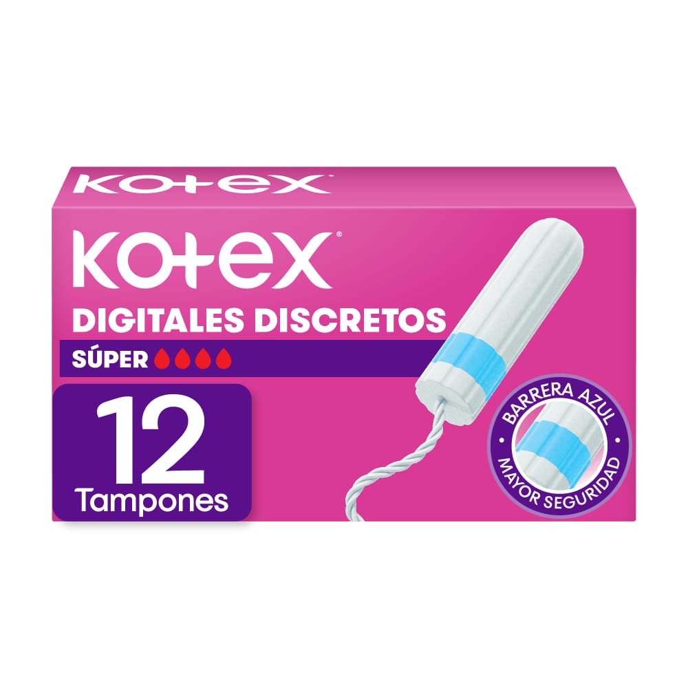 Tampones Digitales KOTEX Super Paquete 12un