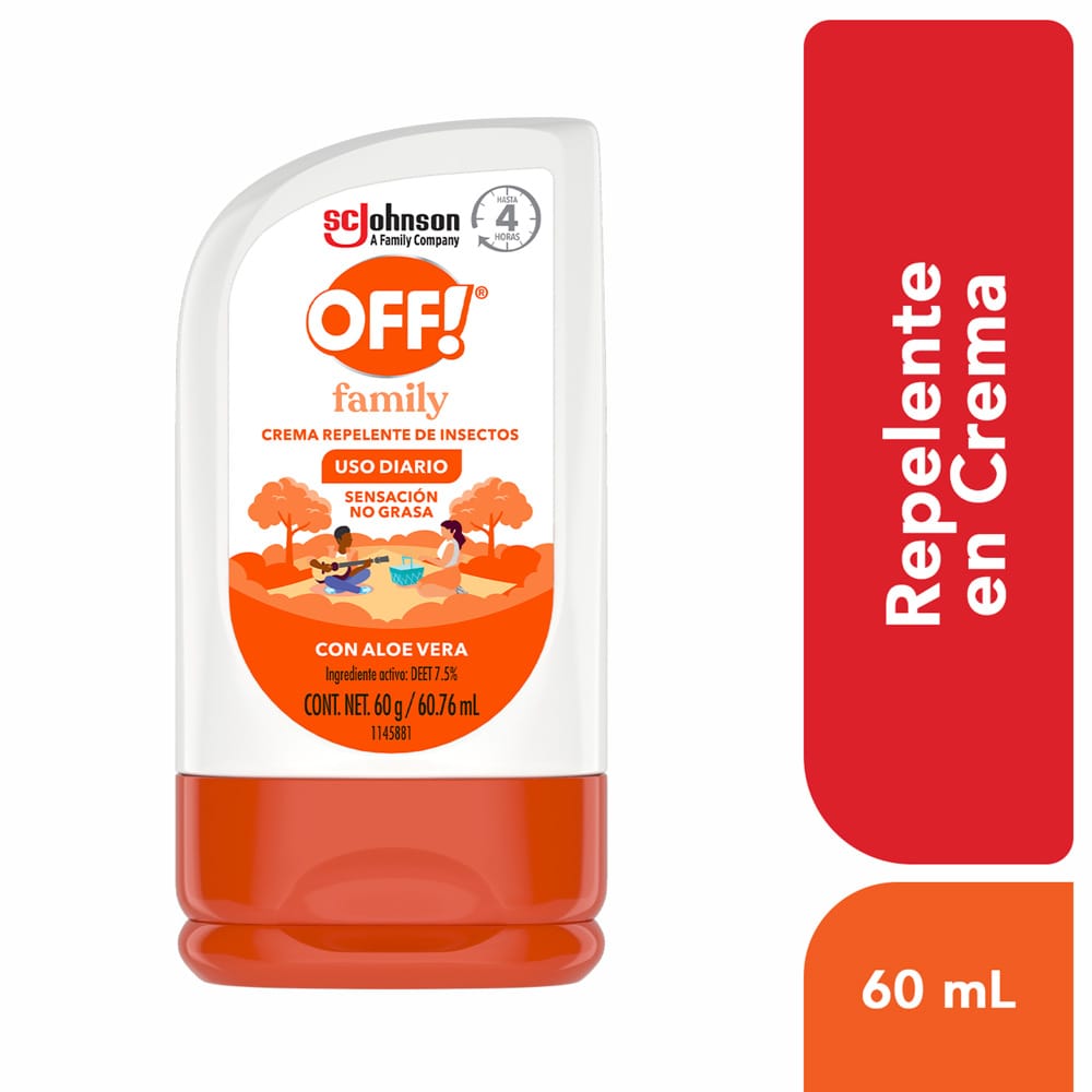 Repelente en Crema OFF con Aloe Vera Frasco 60g