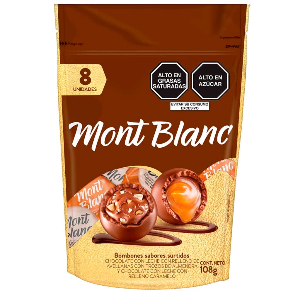 Bombones de Chocolate MONTBLANC Surtidos Doypack 108g