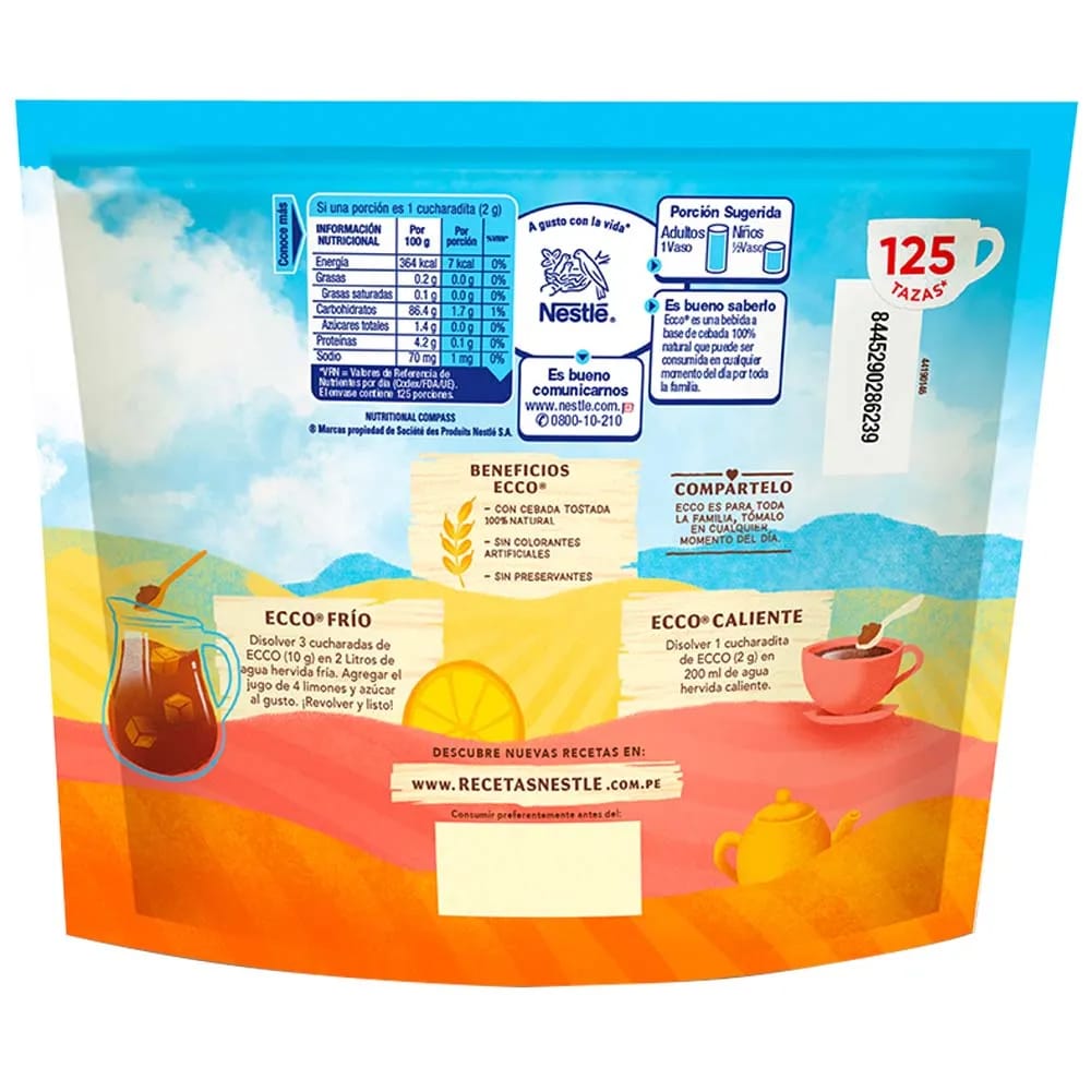 Bebida Instantánea de Cebada ECCO Doypack 250g