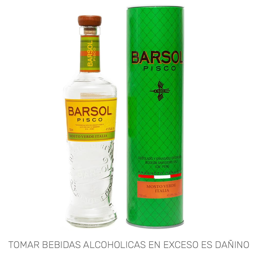 Pisco Mosto Verde BARSOL Italia Botella 750ml