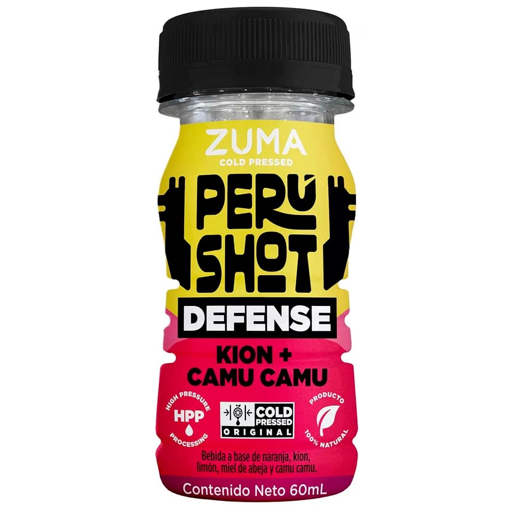 Jugo Cold Pressed Perú Shot Defense ZUMA Botella 60ml