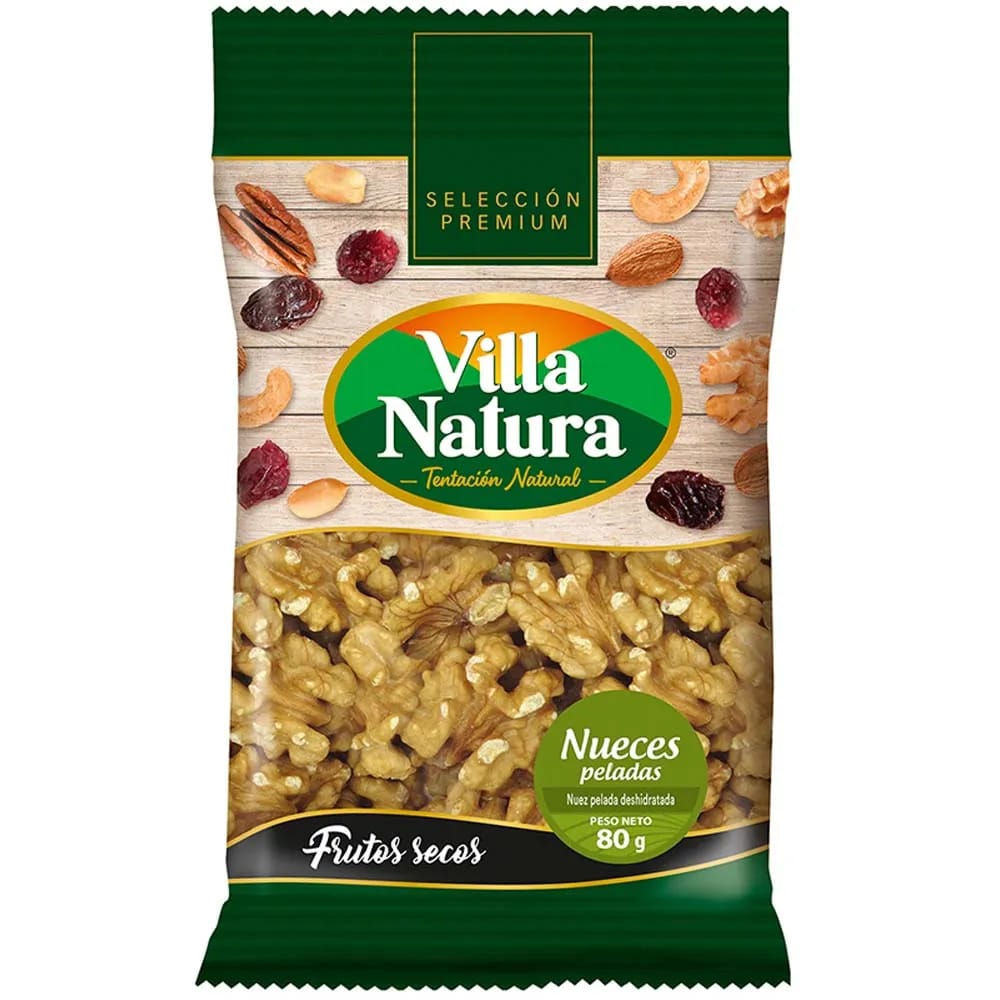 Piqueo VILLA NATURA Nueces peladas Bolsa 80Gr