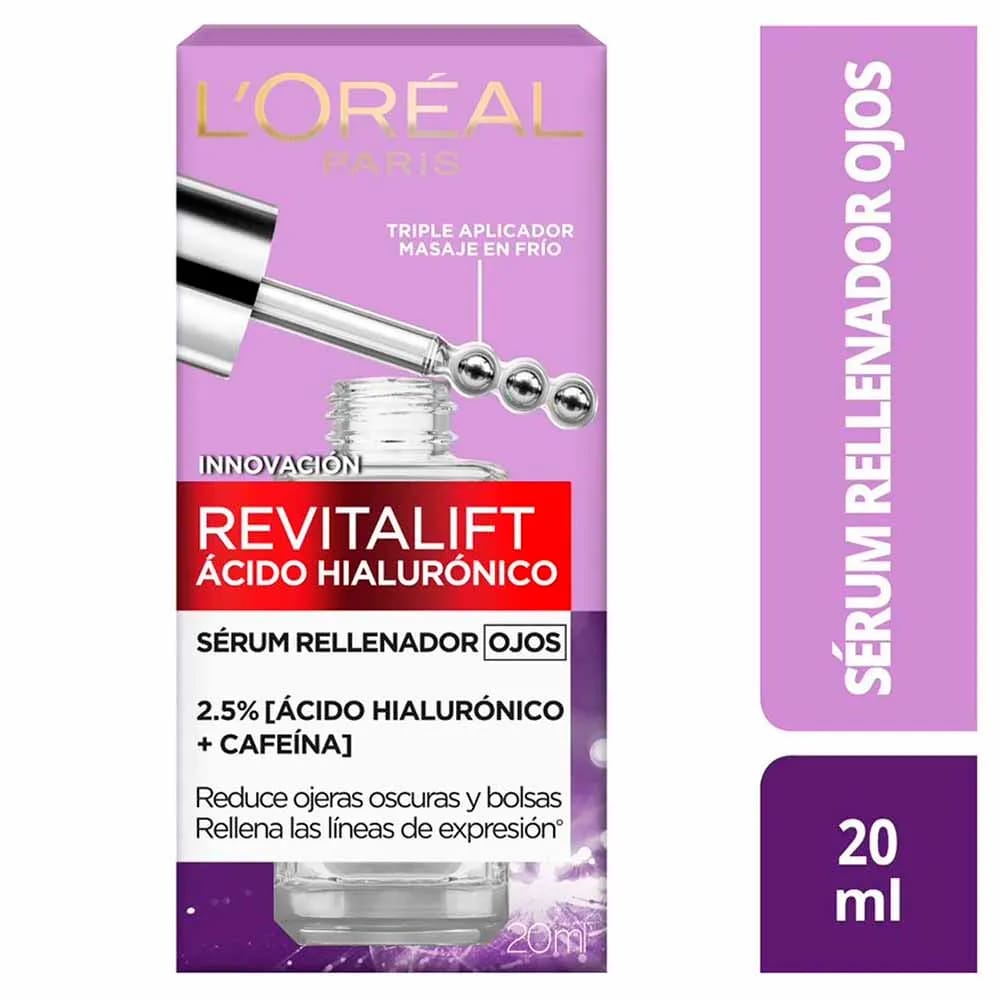 Serúm Rellenador Ojos L'ORÉAL con Ácido Hialurónico Frasco 20ml