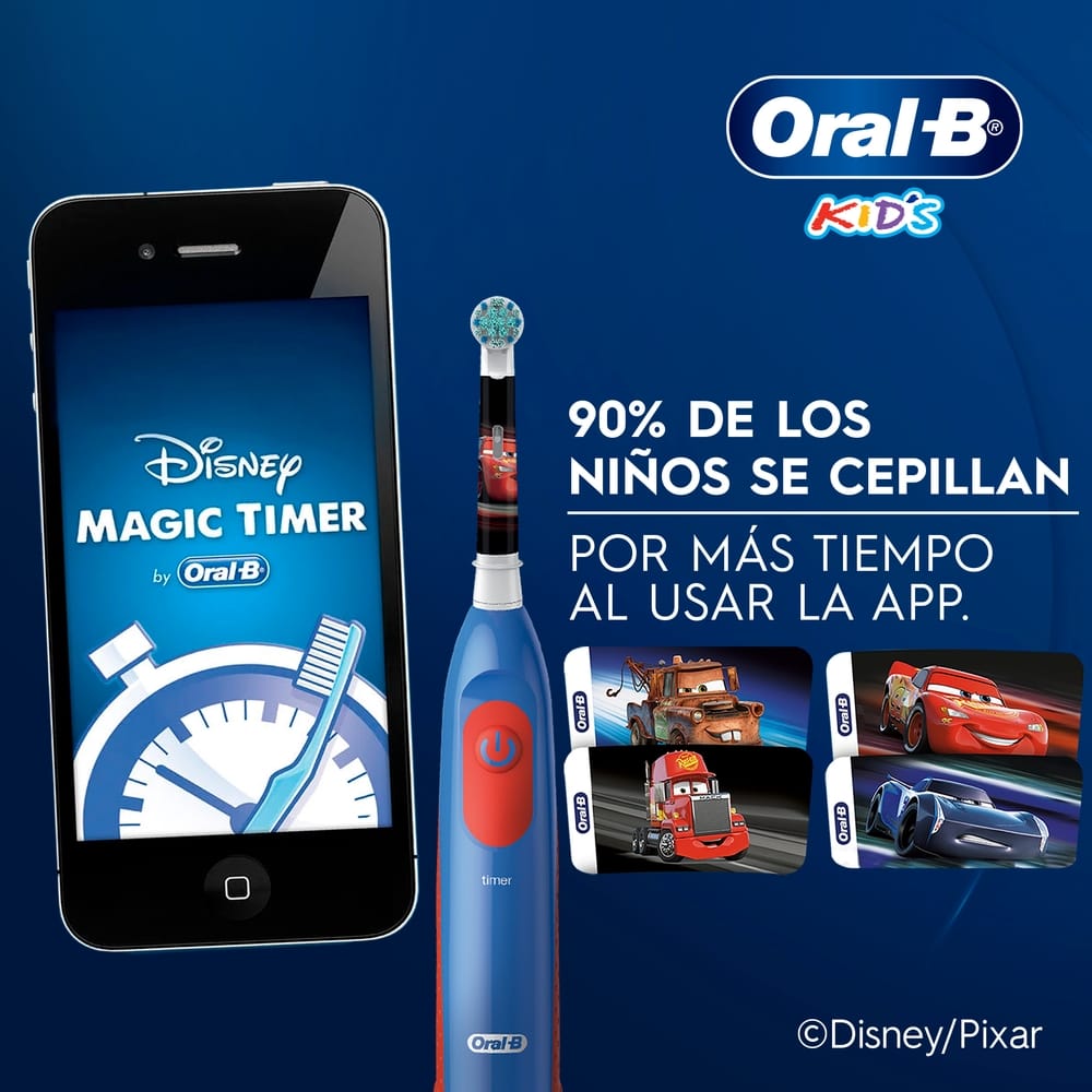 Cepillo Dental Eléctrico ORAL-B Cars con Cabezal Redondo Caja 1un