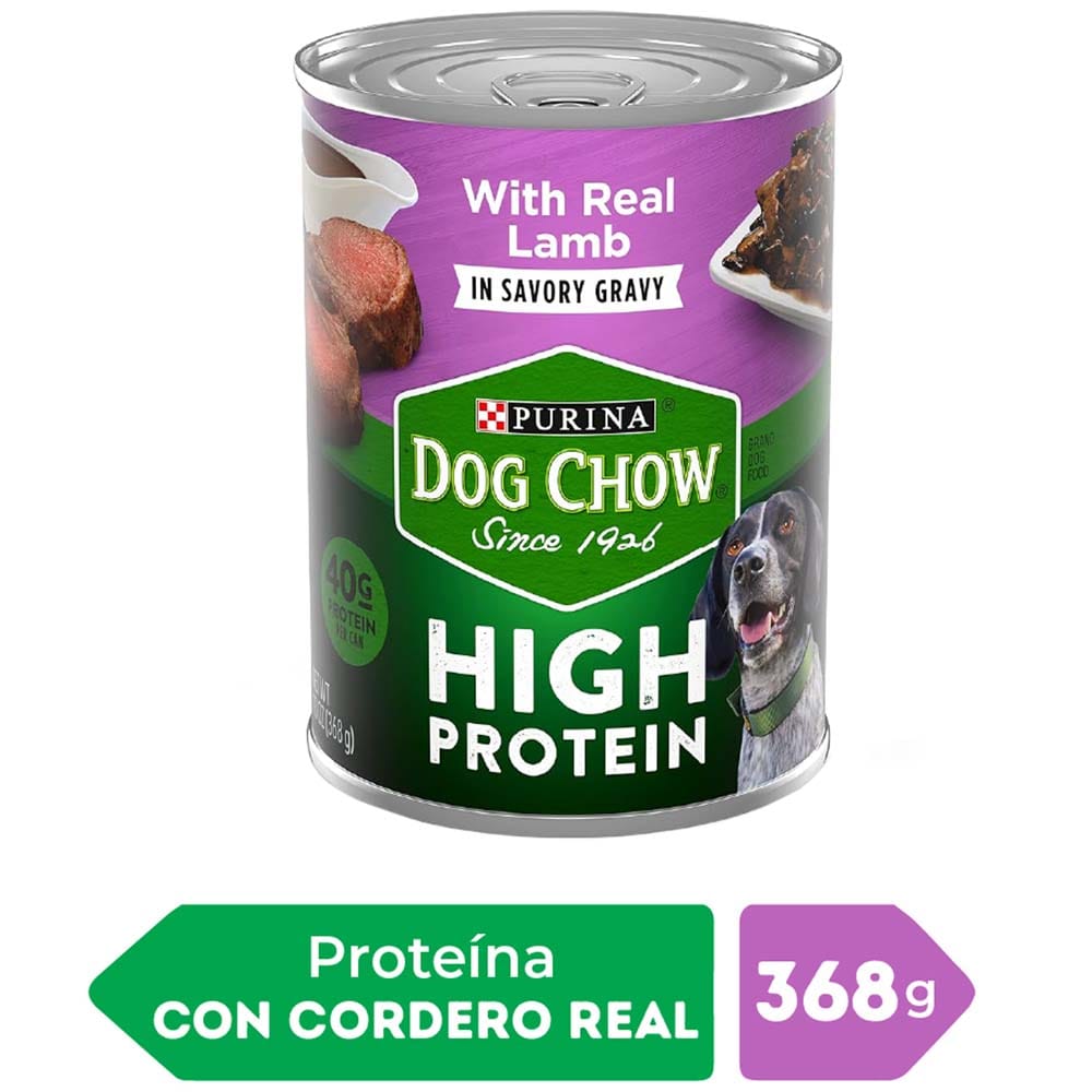 Alimento Húmedo para Perro DOG CHOW High Protein Sabor Cordero Lata 368g