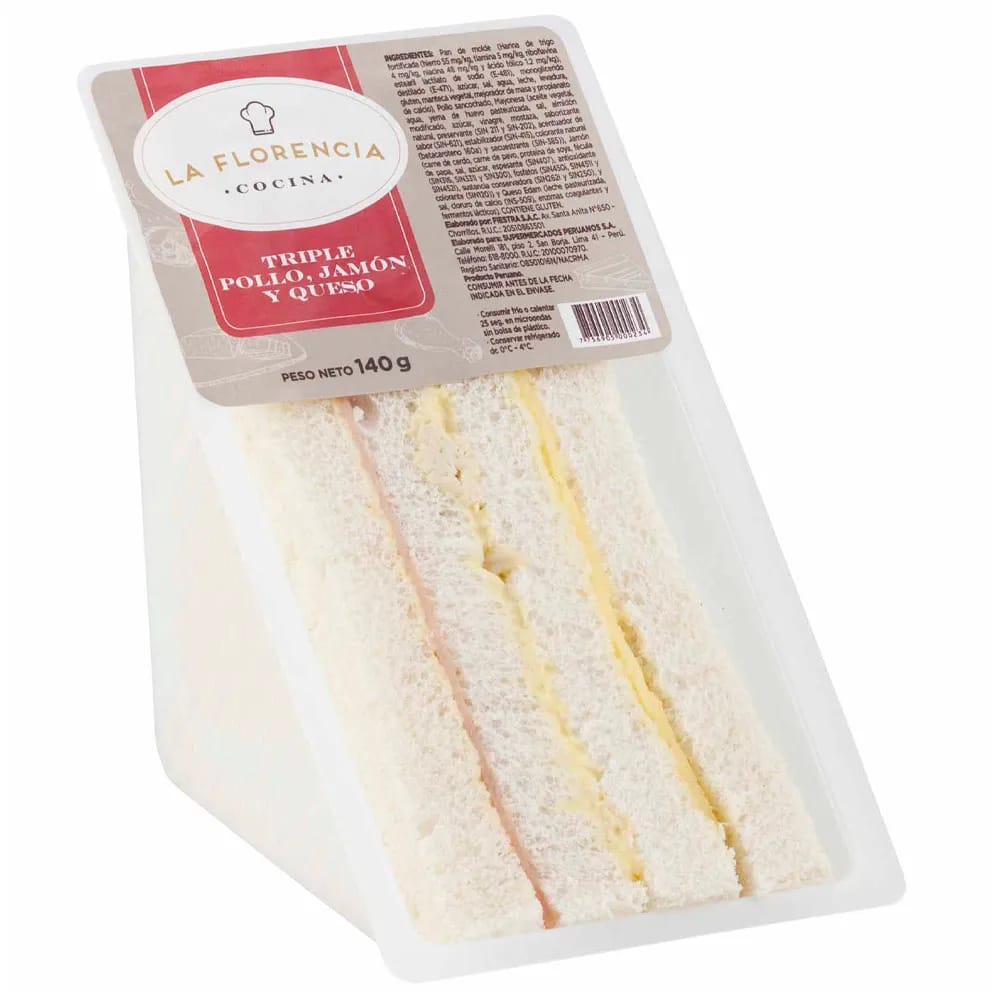 Triple de Pollo Jamón y Queso LA FLORENCIA 1un