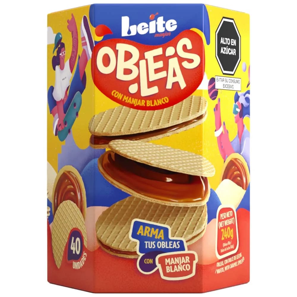 Obleas con Manjar LEITE Caja 240g