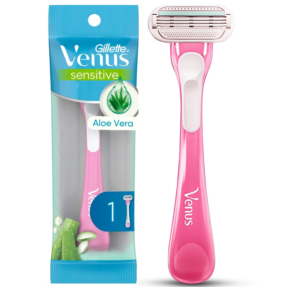 Máquina de Afeitar Desechable VENUS para Mujer 3 Hojas Sensitive para Piel Sensible Blíster 1un