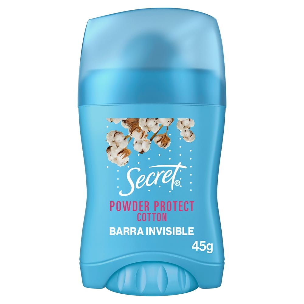 Antitranspirante para Mujer en Barra SECRET Powder Protect Cotton Invisible Frasco 45g