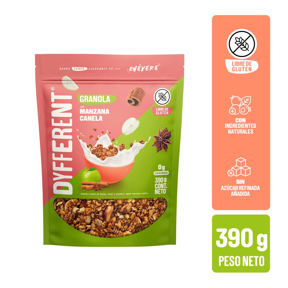 Granola Manzana y Canela DYFFERENT Doypack 390g