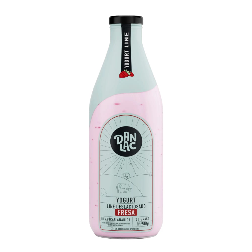 Yogurt Deslactosado DANLAC Frutado de Fresa Botella 900g