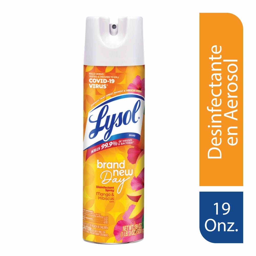 Desinfectante en Aerosol LYSOL Mango y Hibiscus Frasco 562g