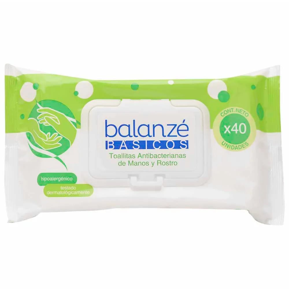 Toallitas Antibacterianas BALANZÉ Básicos Paquete 40un